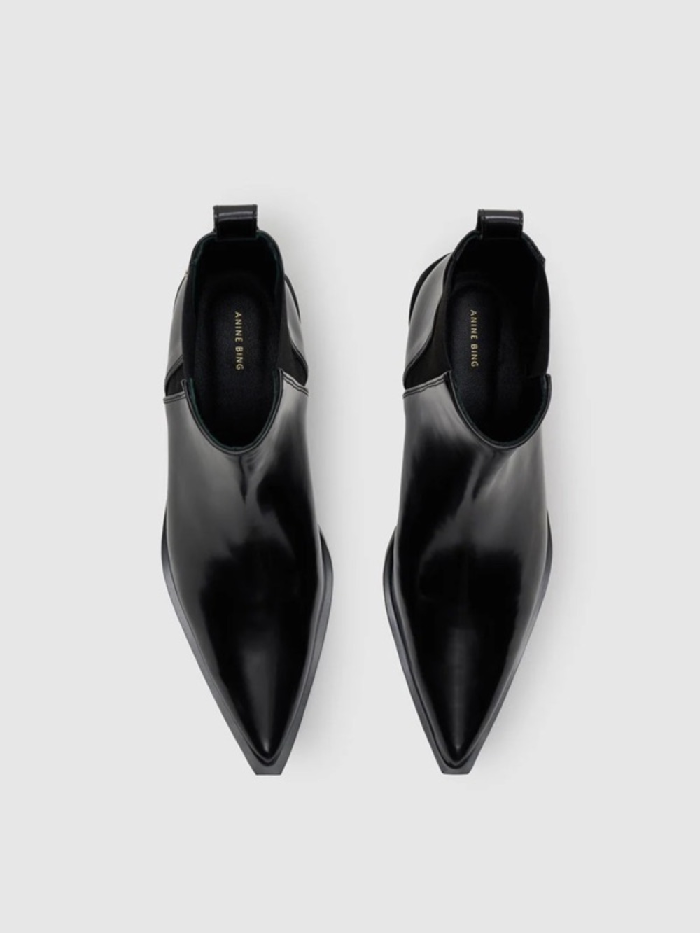 NIB Anine Bing Bekah Flat Boots in High Shine Black 41 $800 - Picture 3 of 5